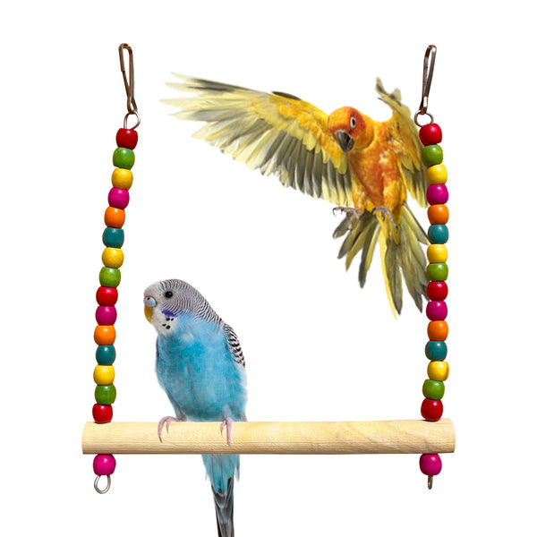 Congo® 22X20cm Colorful Wooden Beads Swing for Budgies, Parakeet, Lovebirds, Cockatiels, Conure and Other Birds