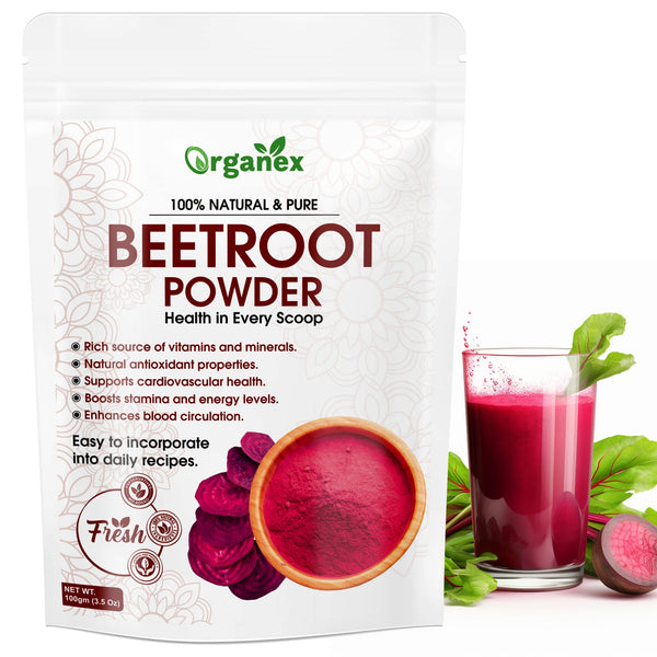 Congo® Organex 100g Natural Beetroot For Supplement & Pre Workout Supplement | Beetroot Powder for Face & Hair |Nitric Oxide Booster