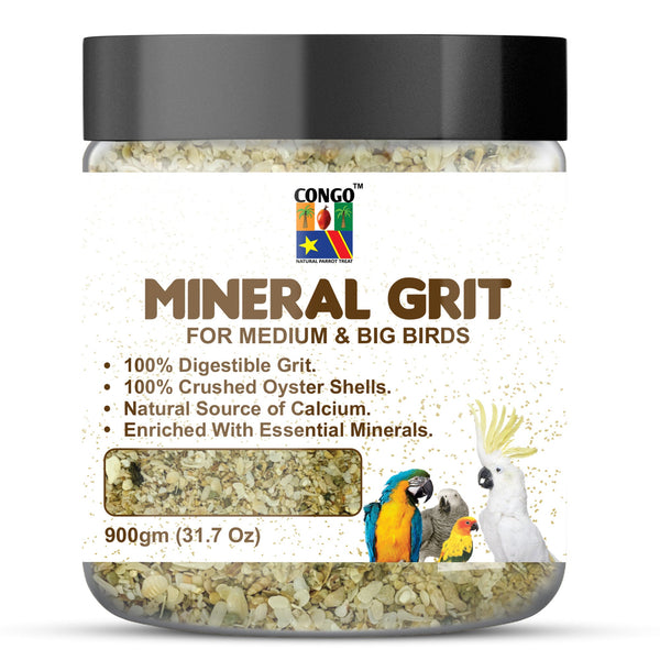 Congo® 900gm Mineral Grit for Healthy Bird Digestive System for Conure, Cockatoos, African Grey, Macaw and Other Big Birds (900gm)