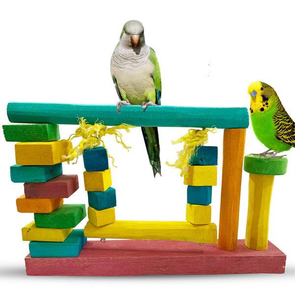 Congo® 34X23cm Exclusive Colorful Exercise Swing Stand for Budgies, Lovebird, Monk Parakeet, Finch and Other Birds (Piece of 1)
