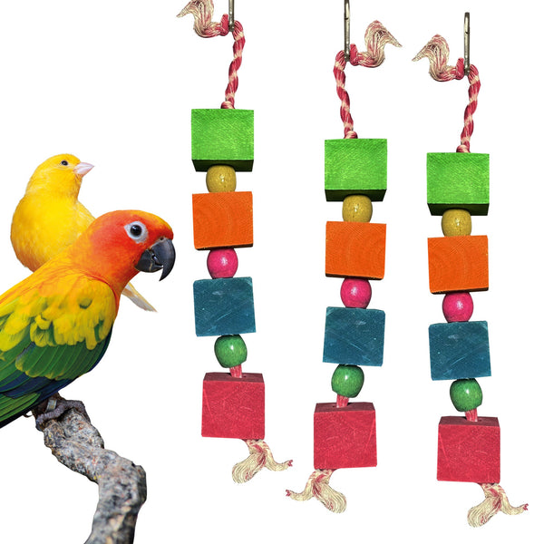 Congo® Set of 3 Edible Colored Playing & Chewing Toy for Parakeet, Budgies, Cockatiels, Lovebirds, Conure and Other Birds (Piece of 3)