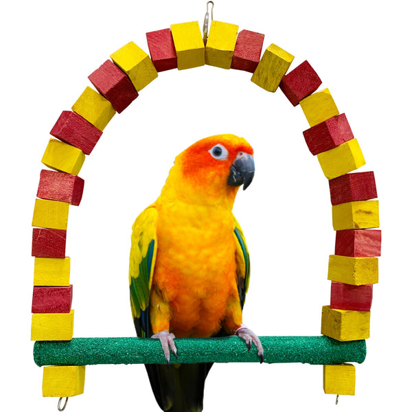 Congo® Colored 18X12 Inch Nail Trimming Sandy Swing Wooden Bird Toys Cage Accessories for Conure, African Grey, Senegal, Amazon, Macaw and Other Birds Piece of 1