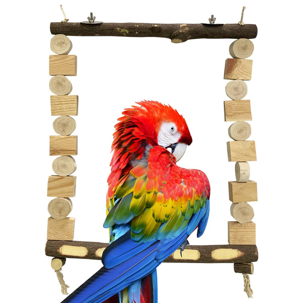 Congo® 18X24 Inch Wooden Decorative Swing Toy for for African Grey, Macaw, Cockatoos, Amazon and Other Big Birds (Piece of 1)