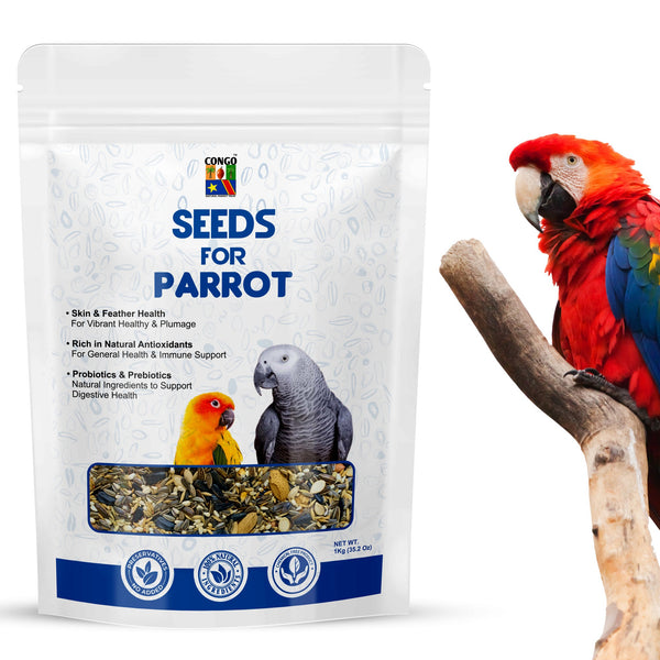 Congo® 1Kg Seeds for Parrot Healthy and Nutritional Seed Food for Conure, Amazon. Eclectus, Senegal, African Grey, Macaw and Other Birds (1Kg)